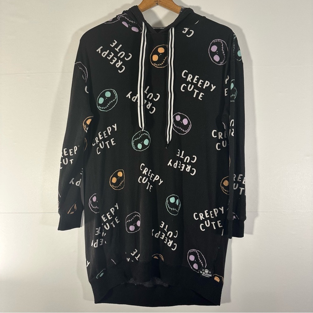 Disney Nightmare Before Christmas Black Creepy Cute Pajama Hoodie